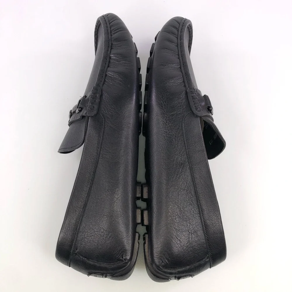 Zanzara Filbert Black Leather Loafer Shoes